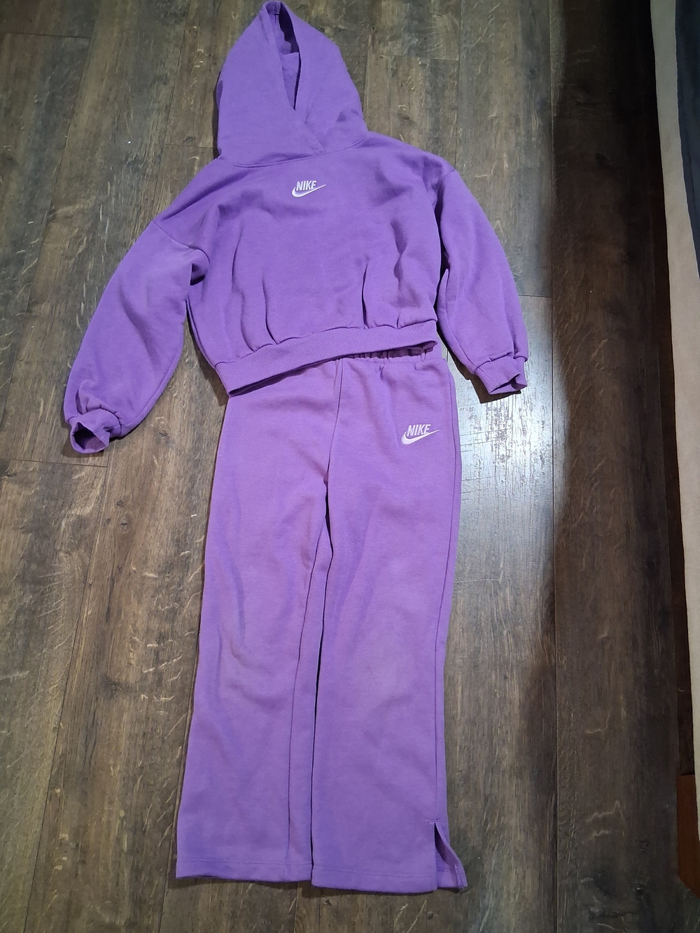 Nike Kids Purple Fleece Sweatpants Hoodie 2 Piece Girls 6X